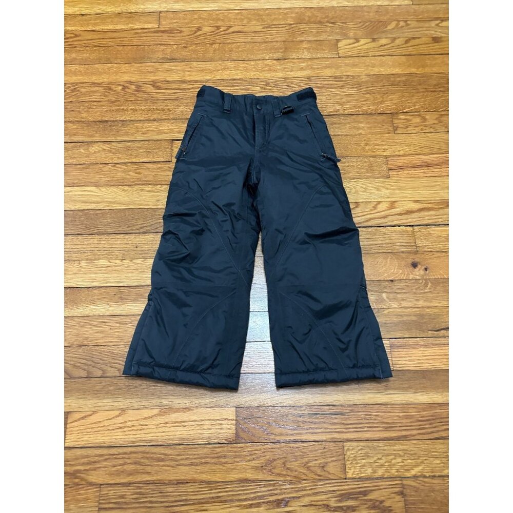 LL Bean Youth Kids Boys Girls Snowpants Size 4 Black Insulated Nylon Pockets
